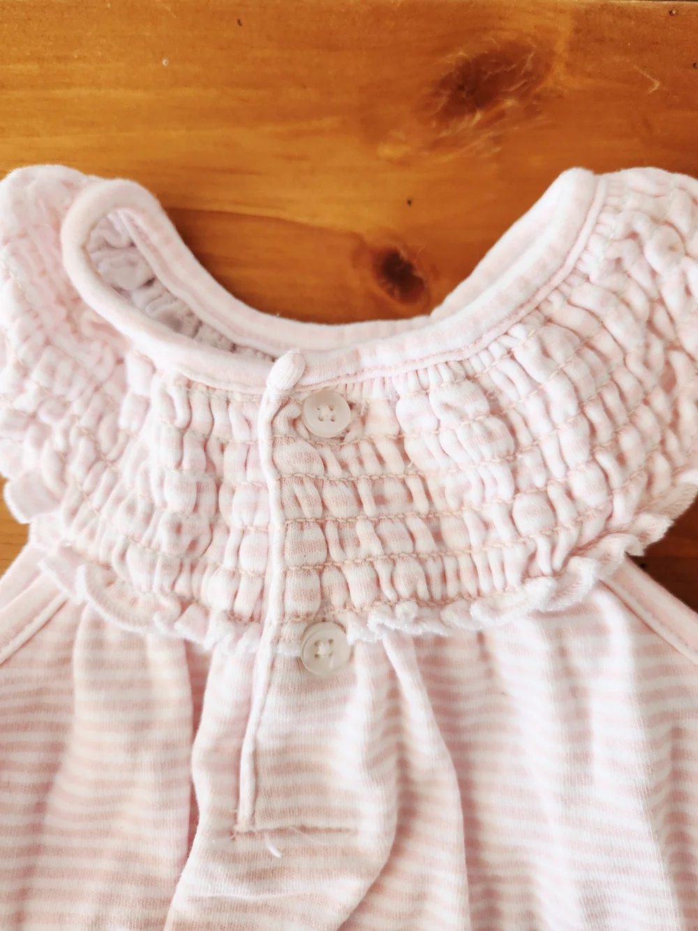 Mud Pie 3-6 Month Pink Chicken Embrodered Appliqué Romper with Smocked Neck